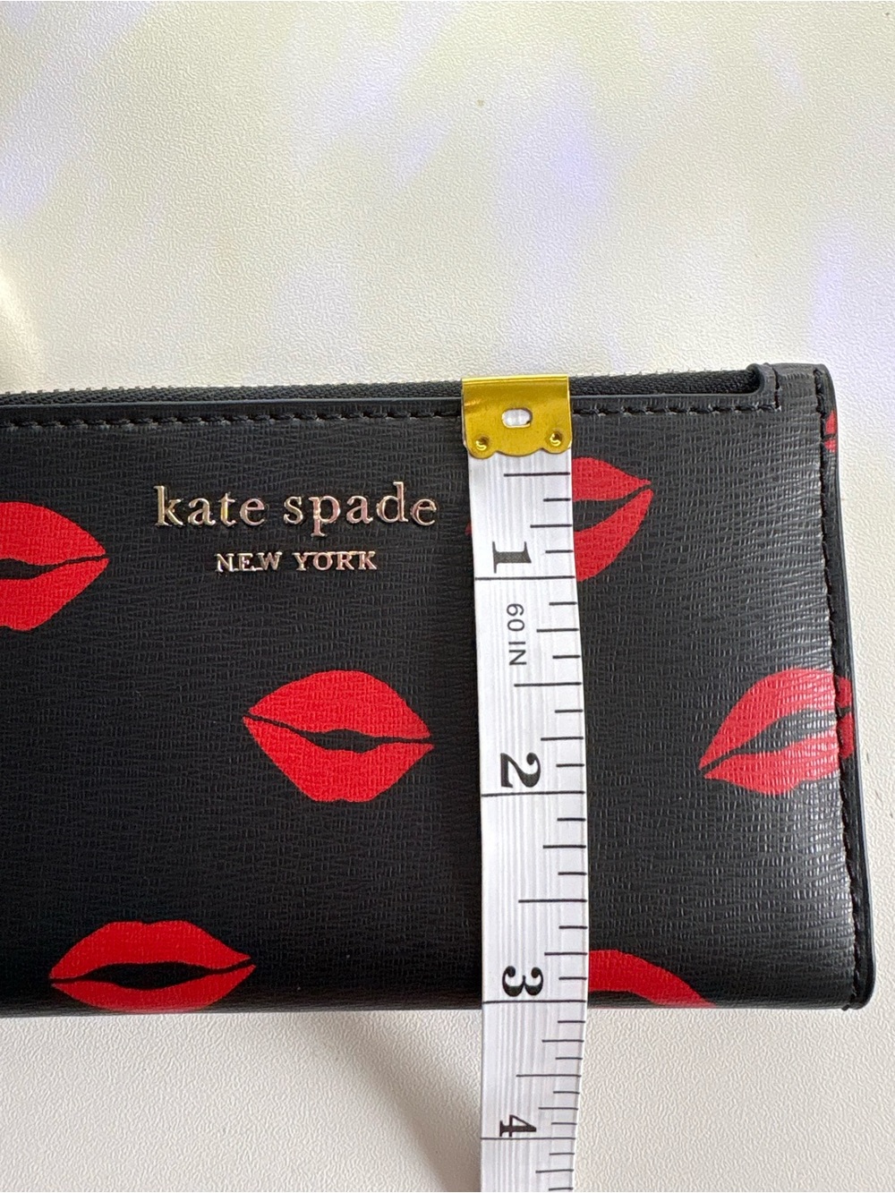 kate spade Black Wallet with Red Lip Motif - Picture 7 of 8